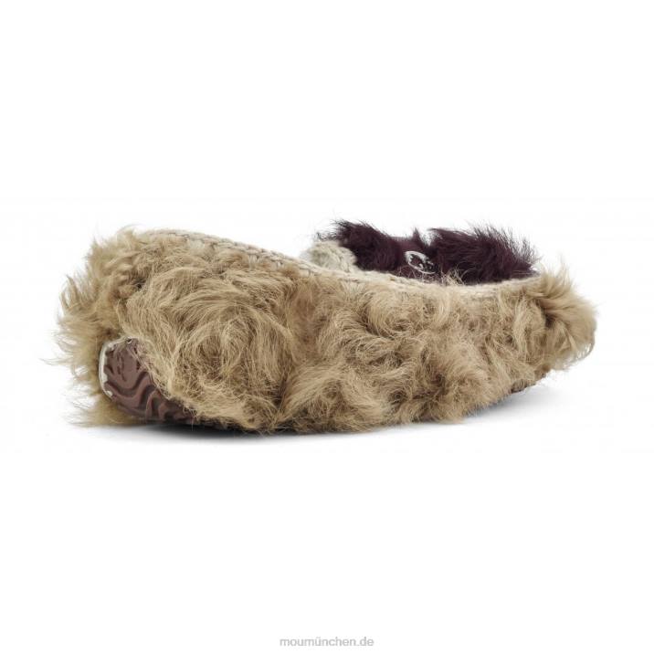 Mokassin-Chekiang-Fell Frauen 0V6X683 Beige-Burgund Mou
