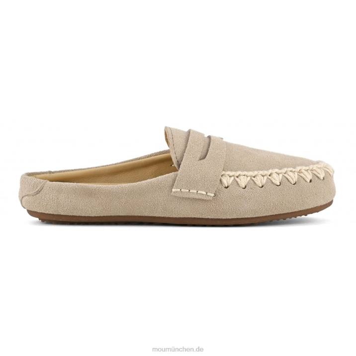 Sommer-Eskimo-Slipper aus Mokassin-Wildleder Frauen 0V6X223 Kreide Mou