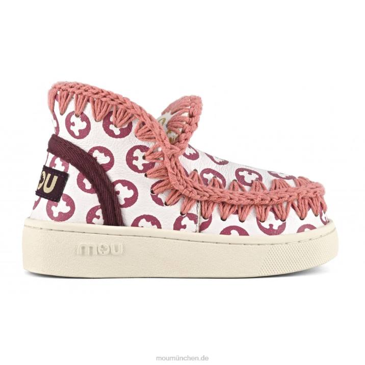 Eskimo-Sneaker bedruckt Kinder 0V6X781 Weiß mit Pfingstrosenaufdruck Mou