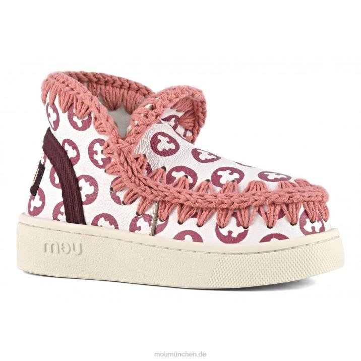 Eskimo-Sneaker bedruckt Kinder 0V6X781 Weiß mit Pfingstrosenaufdruck Mou