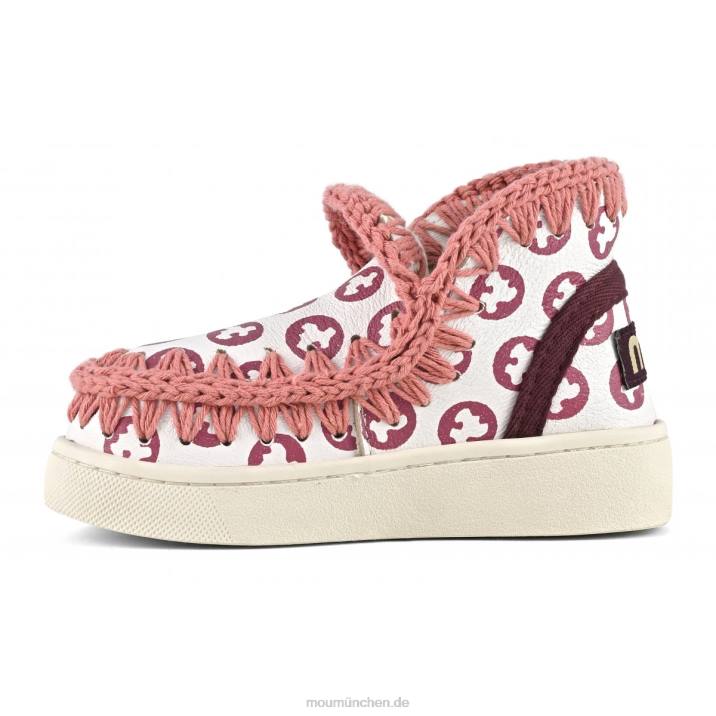 Eskimo-Sneaker bedruckt Kinder 0V6X781 Weiß mit Pfingstrosenaufdruck Mou