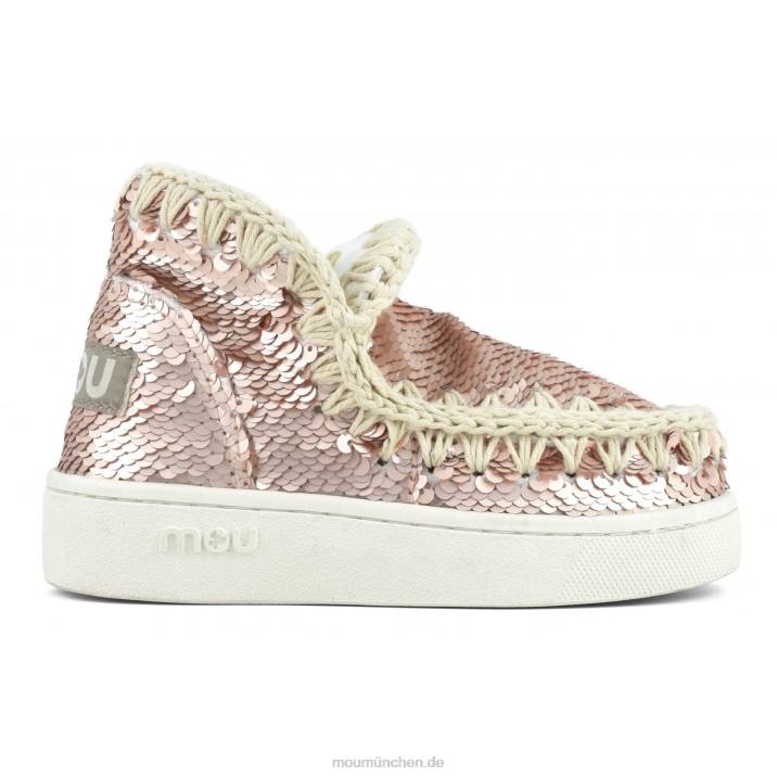 Sommer-Eskimo-Sneaker mit Pailletten Kinder 0V6X789 Pailletten Roségold – Logo Gold Mou