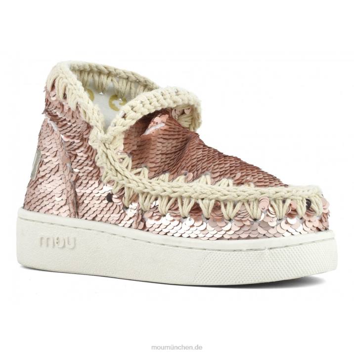 Sommer-Eskimo-Sneaker mit Pailletten Kinder 0V6X789 Pailletten Roségold – Logo Gold Mou
