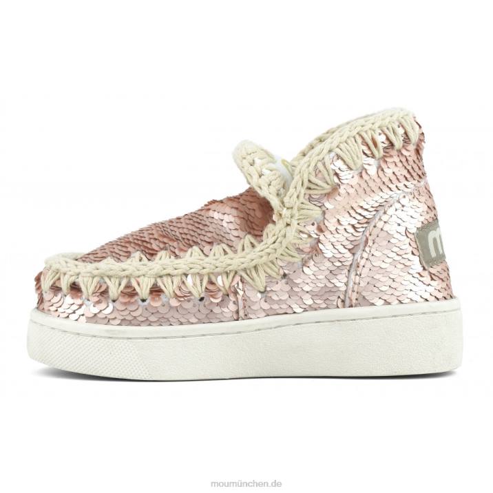 Sommer-Eskimo-Sneaker mit Pailletten Kinder 0V6X789 Pailletten Roségold – Logo Gold Mou