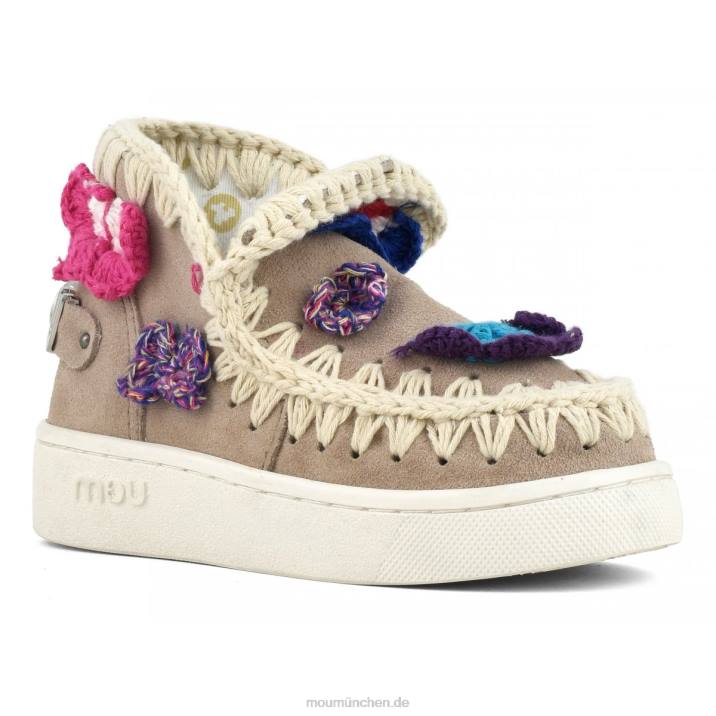 Sommer-Eskimo-Sneaker mit gehäkelten Schmetterlingen Kinder 0V6X787 rosa Sand (Flussmittel) Mou