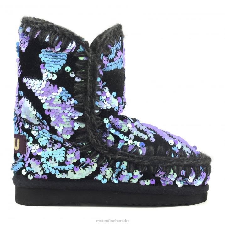 Eskimo-Samt-Glamour-Pailletten Kinder 0V6X845 schillernde Pailletten in Flieder auf Samt Mou