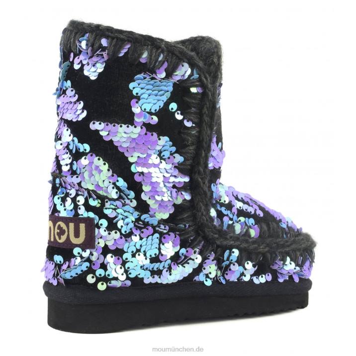 Eskimo-Samt-Glamour-Pailletten Kinder 0V6X845 schillernde Pailletten in Flieder auf Samt Mou