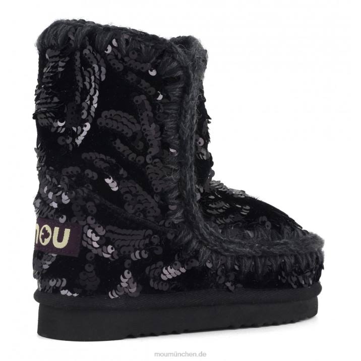 Eskimo-Samt-Glamour-Pailletten Kinder 0V6X846 schillernde Pailletten blau schwarz auf schwarz Mou