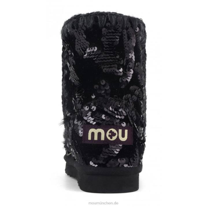 Eskimo-Samt-Glamour-Pailletten Kinder 0V6X846 schillernde Pailletten blau schwarz auf schwarz Mou