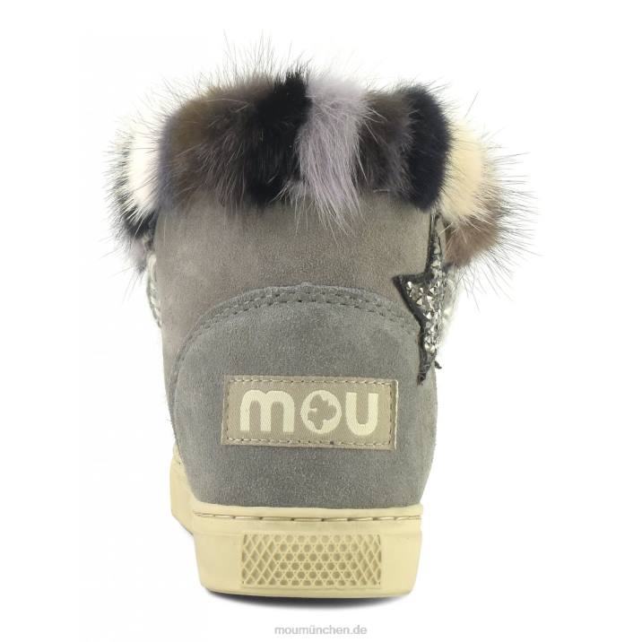 Eskimo-Sneaker-Stern-Patches und Nerzpelzbesatz Kinder 0V6X804 neues Grau Mou