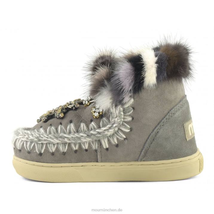 Eskimo-Sneaker-Stern-Patches und Nerzpelzbesatz Kinder 0V6X804 neues Grau Mou