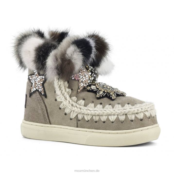 Eskimo-Sneaker-Stern-Patches und Nerzpelzbesatz Kinder 0V6X805 Elefantengrau Mou