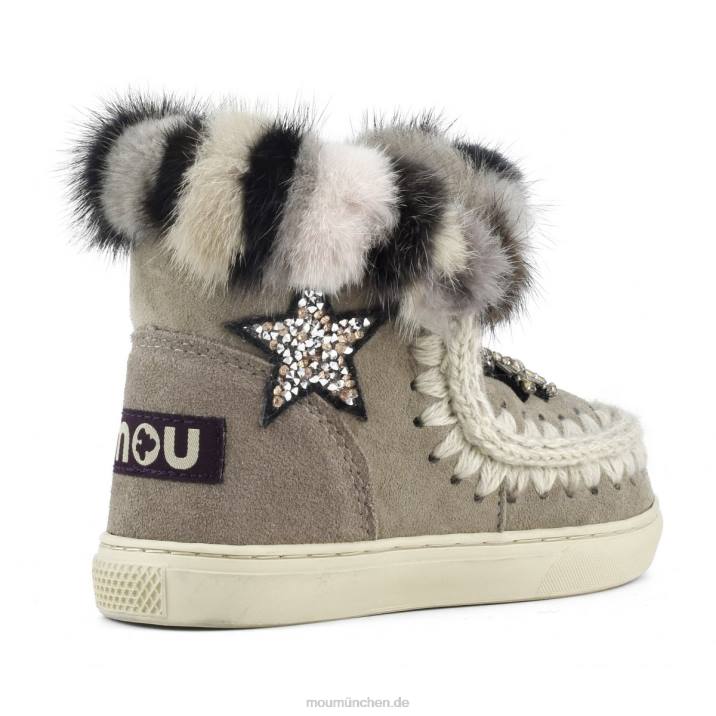 Eskimo-Sneaker-Stern-Patches und Nerzpelzbesatz Kinder 0V6X805 Elefantengrau Mou