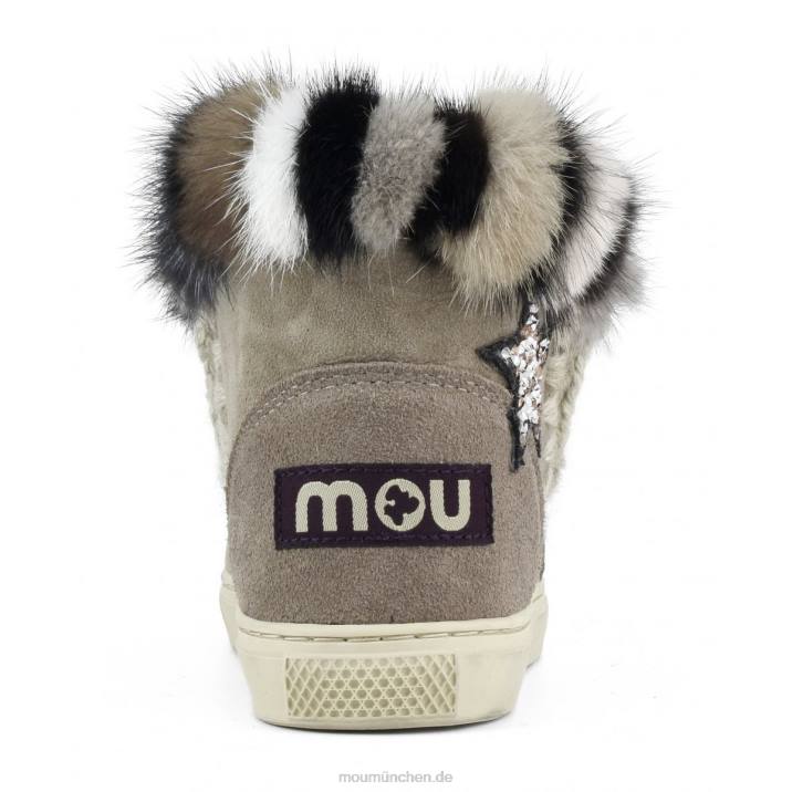 Eskimo-Sneaker-Stern-Patches und Nerzpelzbesatz Kinder 0V6X805 Elefantengrau Mou
