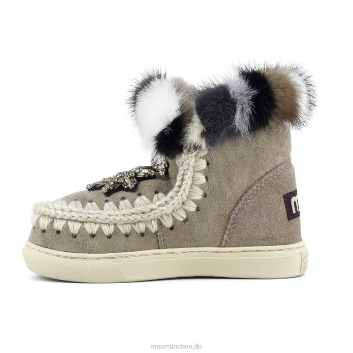 Eskimo-Sneaker-Stern-Patches und Nerzpelzbesatz Kinder 0V6X805 Elefantengrau Mou