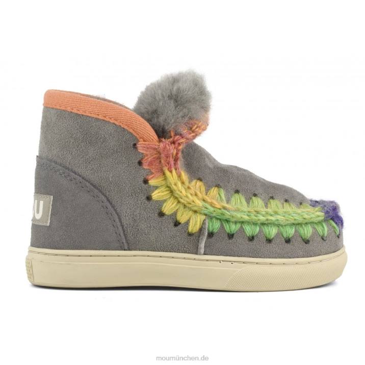 Eskimo-Sneaker mit Regenbogennähten Kinder 0V6X796 neues Grau Mou