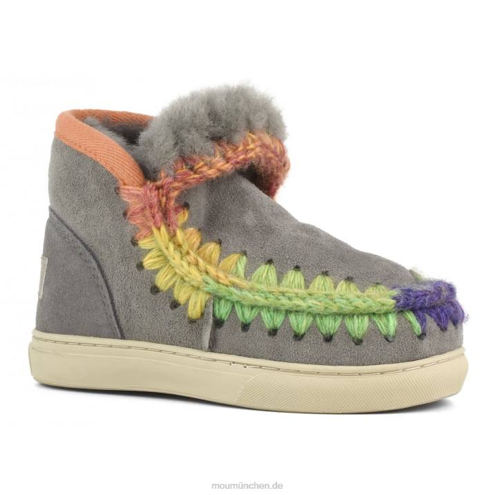 Eskimo-Sneaker mit Regenbogennähten Kinder 0V6X796 neues Grau Mou