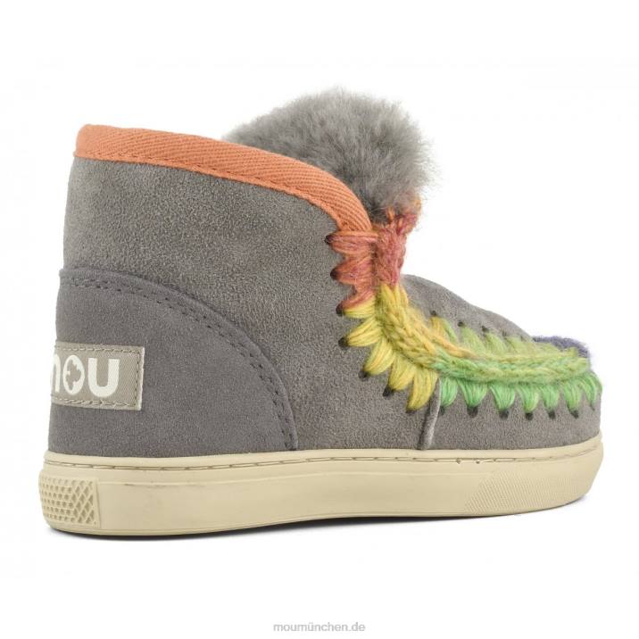 Eskimo-Sneaker mit Regenbogennähten Kinder 0V6X796 neues Grau Mou