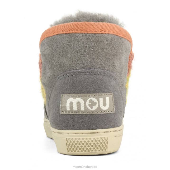 Eskimo-Sneaker mit Regenbogennähten Kinder 0V6X796 neues Grau Mou
