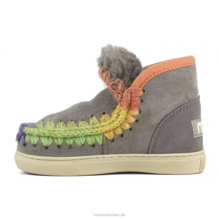 Eskimo-Sneaker mit Regenbogennähten Kinder 0V6X796 neues Grau Mou