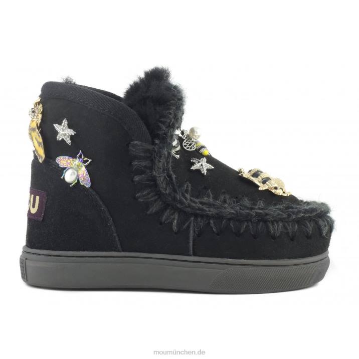 Eskimo-Sneaker mit gemischten Accessoires Kinder 0V6X808 Schwarz Mou